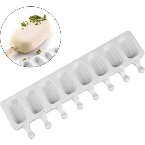 DIY 8 Hole Silicone Ice Cream Mold Makers Cake decorating Baking Tools Ice Cube Moulds Dessert Tray Popsicle Molds
