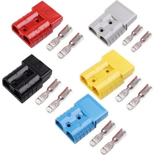 600V 50A Plug Connectors Double Pole with Copper Contacts for Solar Panels Caravans Battery Electrical Power Cables Connectors