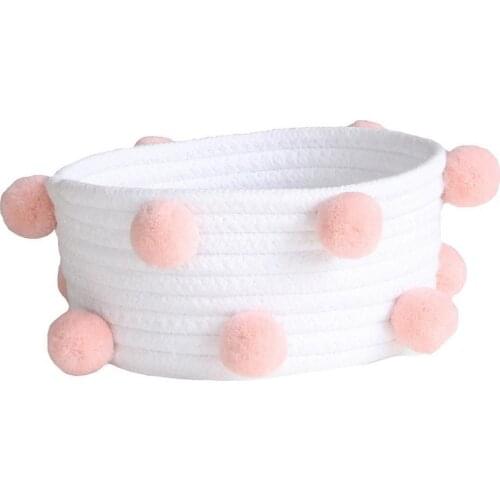 Cosmetic Storage Box Lovely Makeup Storage Basket Nice-looking Stable Sundries Box Cotton Rope Woven Storage Basket for Home