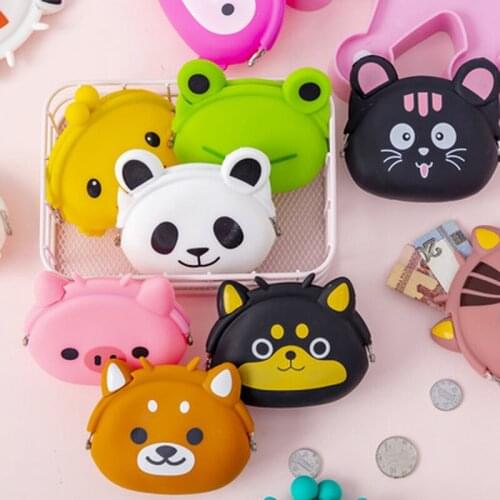 Lovely Silicone Coin Bag Animal Panda Cat Bear Duck Mini Pouch Coin Bag Change Wallet Purse Hasp New Design Wallets Storage Bag