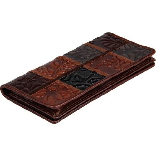 Crazy Horse Leather Mens Wallet Retro Long Wallet with Zipper Coin Purse Multi-card Case Soft Leather Mens Wallet Card Holder