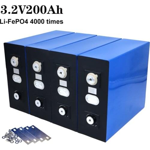 Grade A 2020 NEW 3.2V 200Ah Lithium-Iron Phosphate Cell lifepo4 battery solar 12V 24V 48V200Ah cells not 150Ah EU US TAX FREE