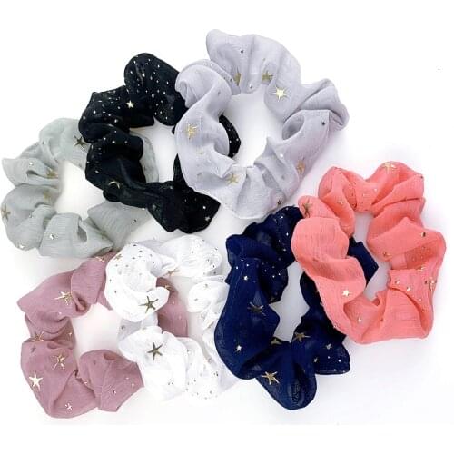 New Hot Sale shiny Little star print hair band simple intestine Ponytail Elastic Hair Bands For Women Girls Hair Accessories