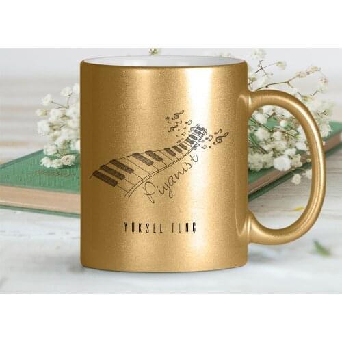 Personalized Professional Piyanist Gilded Mug Cup