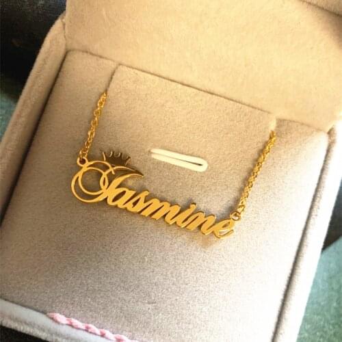 Personalized Corwn Name Personalized Necklaces Stainless Steel Custom Necklaces For Women Princess Queen Jewelry Bridesmaid Gift