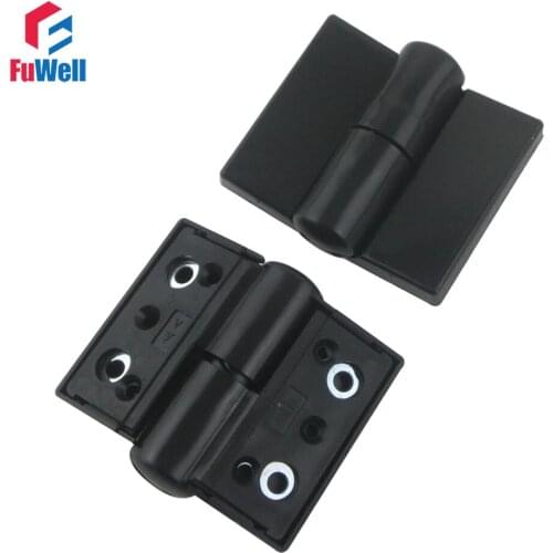 2pcs Black Plastic Public Toilet Partrition Door Hinge