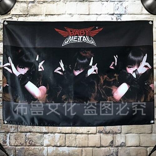 "BABYMETAL" Japanese Girl Rock Mix Poster Big Four-Hole Hanging Cloth Flags Banners Music Studio Bar Cafe Dorm Room Home Decor