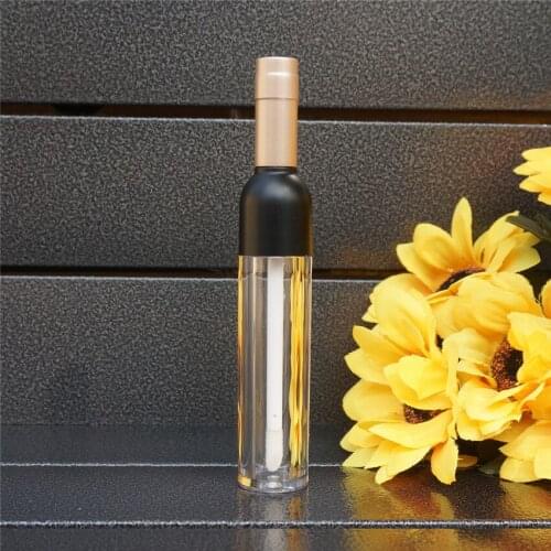 5ML 10/30/50pcs Empty Champagne Plastic Lipgloss Bottle with Colored Cap, Wine Shape Creative Portable Lip Gloss Tube