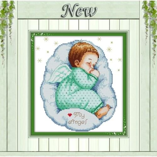 Asleep angel baby lovely boy,counted printed on the canvas DMC 14CT 11CT Cross Stitch Sets,embroidery needlework kits,Home Decor