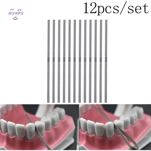 Dentist Whitening Materials 12pcs/set 4mm Dental Metal Polishing Stick Strip with Alumina-Plated polishing Sanding Surface