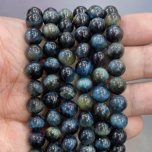 Multicolor Dark Gray Tiger Eye Agates Round Beads Diy Charms Bracelet Earrings Natural Stone For Jewelry Making 15"inch 8MM