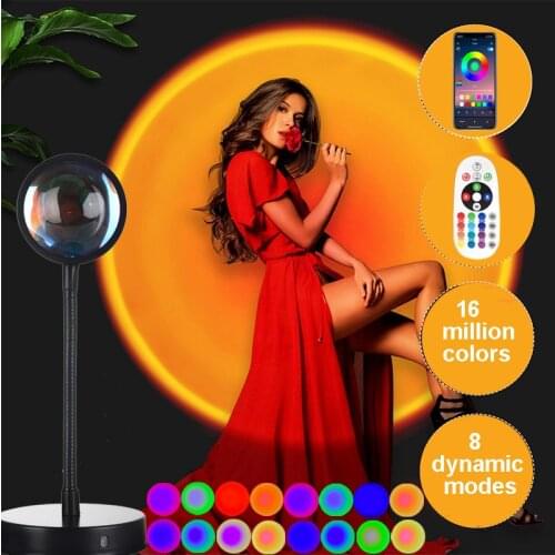 2021 NEW Rainbow Sunset Projector Lamp Led Night Light Home Shop Background Wall Decoration