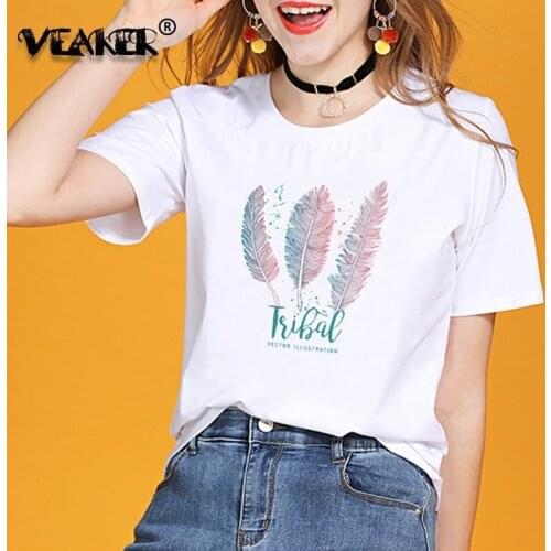 Женские хлопковые футболки VEAKER China At AliExpress