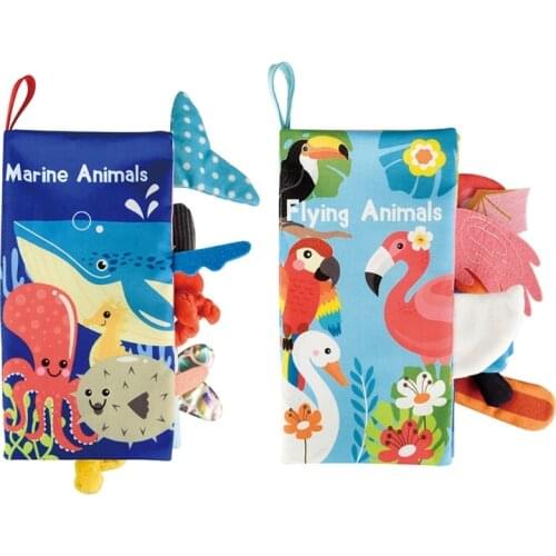 Fun Interactive Baby Book with Cartoon Animal Cloth Book for Babies&Infant 1 Year Old Early Educational Supplies