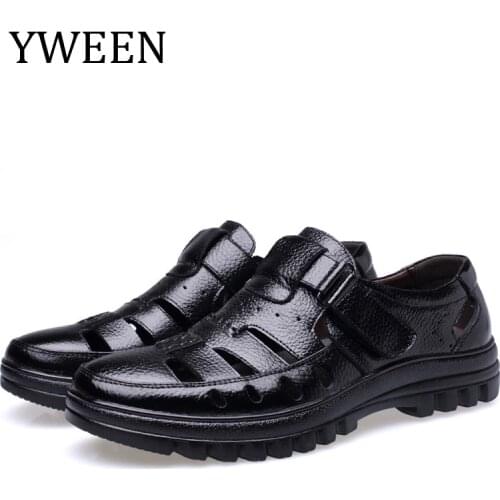YWEEN Men's Leather Sandals