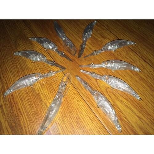 10pcs Unpainted Minnow Hardbaits Fishing Blank Lure Bodies 4 1/8 Inch 1/5 OZ Blank lures JS#63