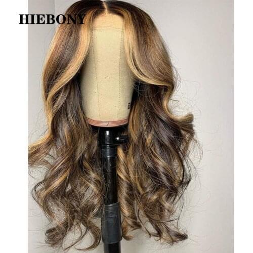 1B27 Highlight Lace Front Human Hair Wigs with Baby Hair Brazilian Loose Wave 13x6 Highlight Wavy Lace Front Wigs Bleached Knots