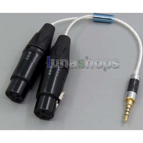 3.5mm Silver Plated TRRS Re-Zero Balanced Plug To 2 XLR Cable For Hifiman HM901 HM700 HM802 Headphone Amplifier LN005000