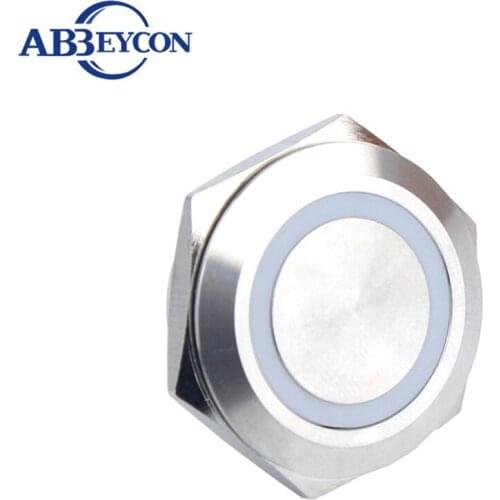 30mm Stainless Steel Led Illuminated Light Angel Eye Ring Switch Self-locking Momentary Push Button Switch Waterproof Button