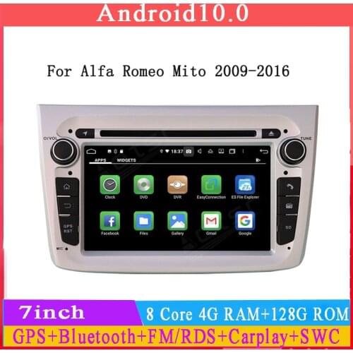 4+128GB Android10 Car DVD Multimedia player for Alfa Romeo Mito 147 2009-2016 car radio Stereo gps navigation DSP wifi carplay