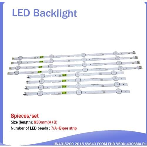 8pcs x LED Backlight for Samsung 43"TV V5DN-430SMA-R1 2015 SVS43 FCOM FHD UA43J51SW UN43J5000 CY-JJ043BGAV1H Un43j5200 N43J5300