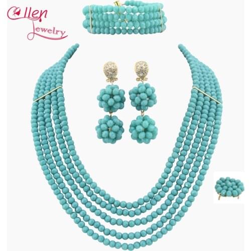 African Beads Jewelry Set Crystal Beads Necklace Set African Jewelry Set Crystal Jewelry Set Free Shipping W6199