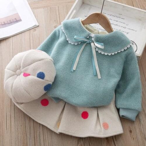 Free shipping 2020 2pcs Fashion Girls Clothing Set Winter Baby Girls Clothes sets Princess Coat+Skirt girls suit