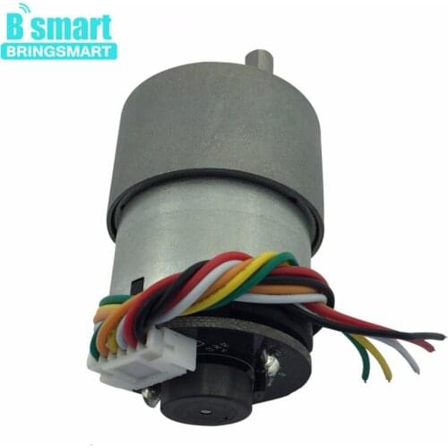 Bringsmart JGB37-520B 12V DC Gear Motor 12-1600rpm Mini DC Motor Encoder Disk A/B Phase Output for DIY Intelligent Car