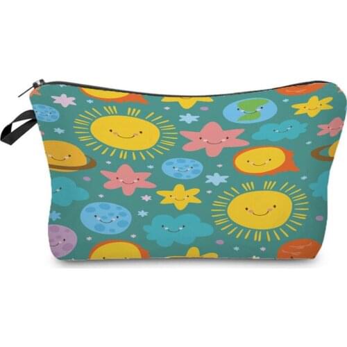 Cartoon Star Sun Printed Pencil Case School High Capacity Durable Portable Makeup Bag Student Custom Pattern Fashion Storage Bag