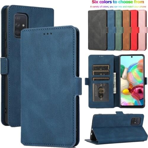 Case For Samsung Galaxy A51 A71 5G A50S A01 Retro PU Leather Flip Wallet Case Protection Shockproof Phone Cover Card Stand Slot