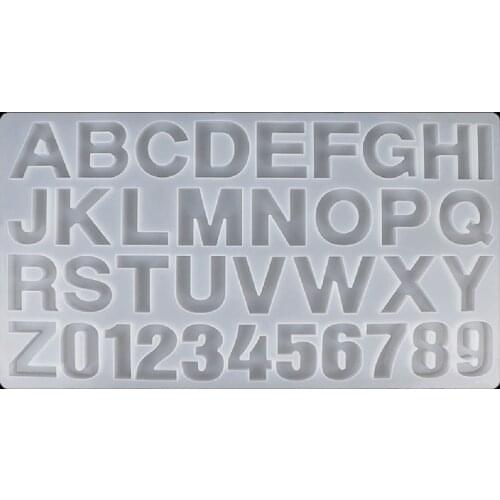 D2TD 26 English Letter Pendant Resin Mold Number Alphabet Resin Silicone Mold DIY Jewelry Making Letter Keychain Epoxy Craft