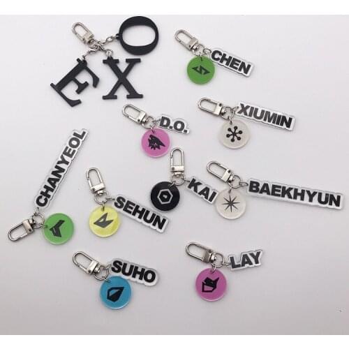 EXO PLANET 5 Concert Keychain Xiumin Baekhyun Keyring Fashion Bag Pendant Charm Jewelry