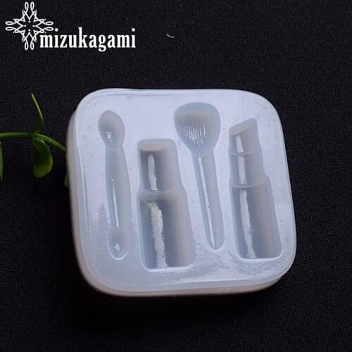 UV Resin Liquid Silicone Mold Lipstick Blush Brush Shaped Tool Resin Molds For DIY Making Jewelry Finding Accessories