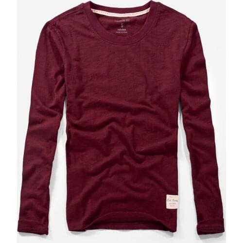 2018 Spring long sleeve t-shirt men brand cotton men t shirt O-neck soft tshirt for men Italy style 6 color t shirts male camisa