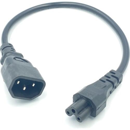 IEC 320 C14 Male Plug to C5 Female Adapter Cable IEC 3 Pin Male to C5 Micky.PDU PSU Power Converter Cord ,20CM