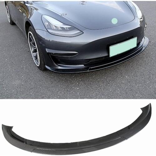 ABS Material Front Bumper Lip Body Kit Bumper Spoiler Accessories For Tesla Model 3 Sedan 4-door K Style 2016 2017 2018