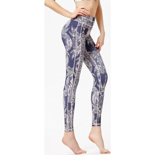 Yoga Pants Women Floral Printing Sports Fitness High Waist Bodybuilding Clothes Gym Running Seamless Leggings