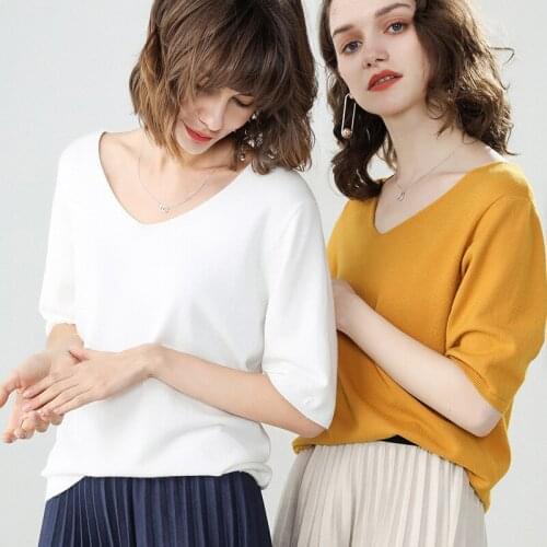 MLUOLANC Women's Knitted T-shirts