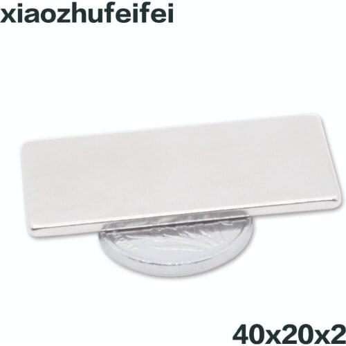 5pcs 40mm x 20mm x 2mm Strong Powerful Block Square Magnet Craft Model Rare Earth 40*20*2 Neodymium Permanent Magnet 40x20x2
