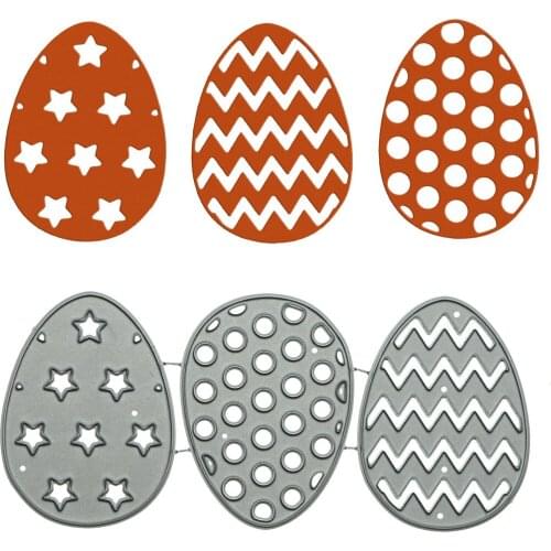 3 Pcs Set Eggs Shape Metal Cutting Dies Scrapbooking Craft Paper Cutter For DIY Easter Day Card Decorating