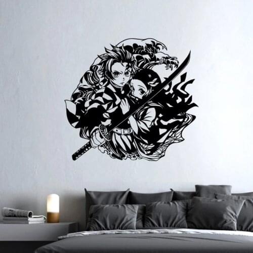 Lovely Demon Slayer Vinyl Self Adhesive Wallpaper Decor Living Room Bedroom Removable Decal Creative Stickers