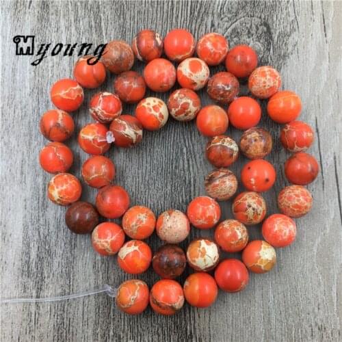 Natural Stone Orange Sea Sediment Imperial Jaspers Beads,Emperor Stone Loose Beads For Jewelry 5Strands/lot MY0075