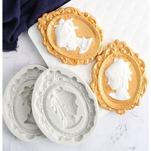New European classical embossed head silicone decorative mold cup cake chocolate mold fondant silicone mold