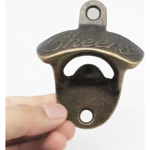 Cheers Bottle Opener Wall Mounted Vintage Retro Bar Beer Opener Tools Cafe Wall Decoration Four Colors Available with Screws