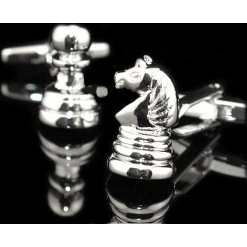 Silver Chess Cufflinks Mens Cuffs Unique Jewelry Stainless Steel Metal Cuff Nail Free Shipping Suit Gift For Men