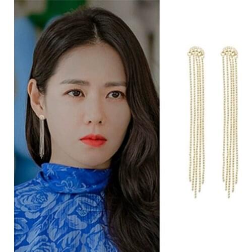 Tassels Line Forced landing of love Hyun Bin Son Ye Jin ear Korean dramas TV personality For Women Earrings pendientes brincos