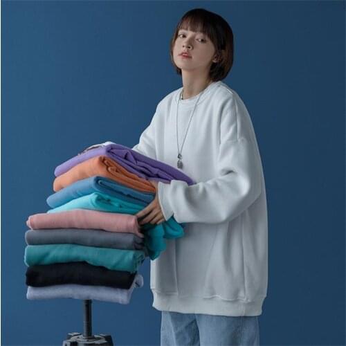 Women Oversize Sweatshirts Simple Solid Loose Cotton Hoodie for Women Basic Tops Spring Autumn Long Sleeve Pullovers Streetwear