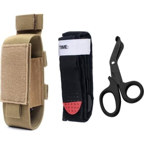 Tactical Tourniquet Storage/Molle Medical Pouch Hunting One Hand Tourniquet Flashlight Pouch Storage Box Tourniquet Carrier