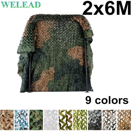 WELEAD 2x6M Reinforced Camo Netting Military White Blue Jungle Sand 2x6 6x2 2*6M 2*6 6*2 for Outdoor Awning Garden Shade Mesh