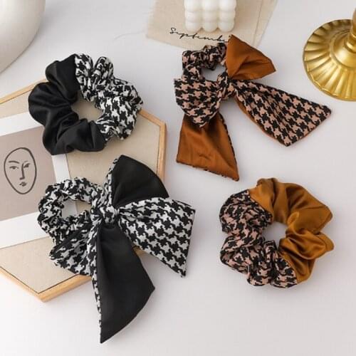 2021 New Bird Lattice Bow Hair Band Temperament Floating Belt Headband Leather Band Female Tie Hair Rope